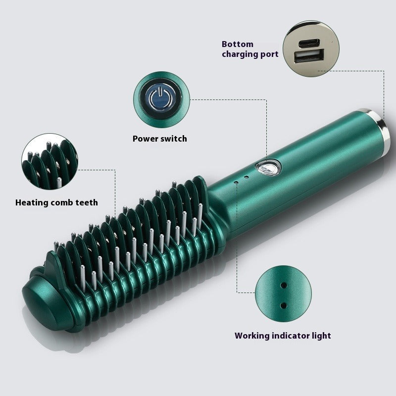 USB Wireless Straight Comb for Curling & Straightening