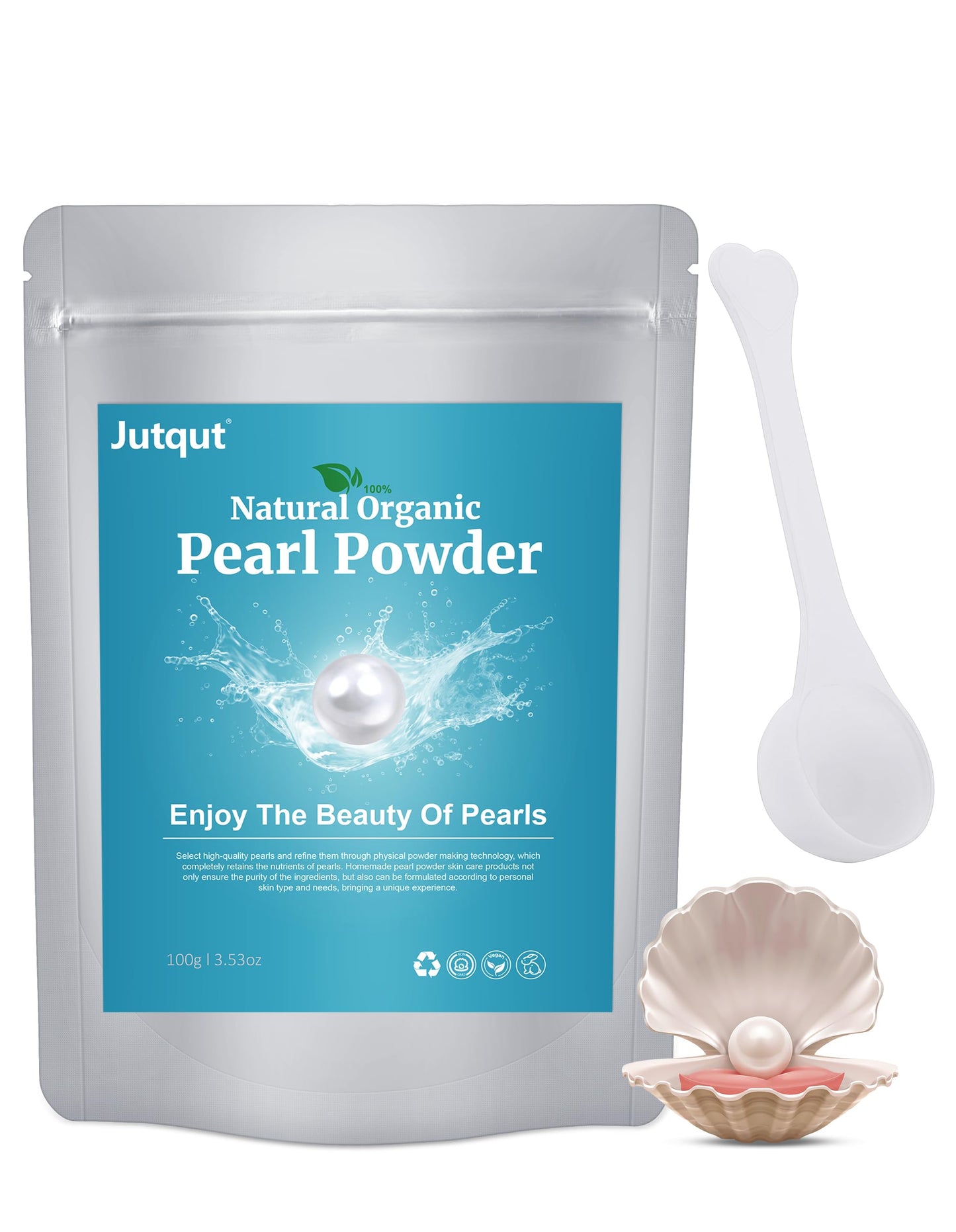 Jutqut Freshwater Pearl Powder Organic 100g100% Natural Pearl Powder Organic Pearl Powder DIY Skincare —DIY Antioxidant Deep Cleansing Pore-Shrinking Anti-Aging Mask Pearl Powder Supplement
