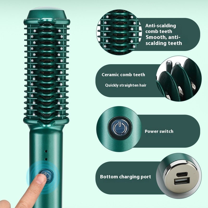 USB Wireless Straight Comb for Curling & Straightening